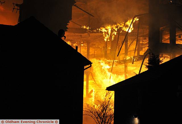 THE intensity of the fire at Maple Mill, Hathershaw