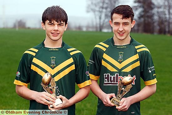 BRIGHT FUTURES: St Anne’s pair Josh Gregory (under-13s, left) and Robert Charles (under-15s). PICTURE: PAUL STERRITT.