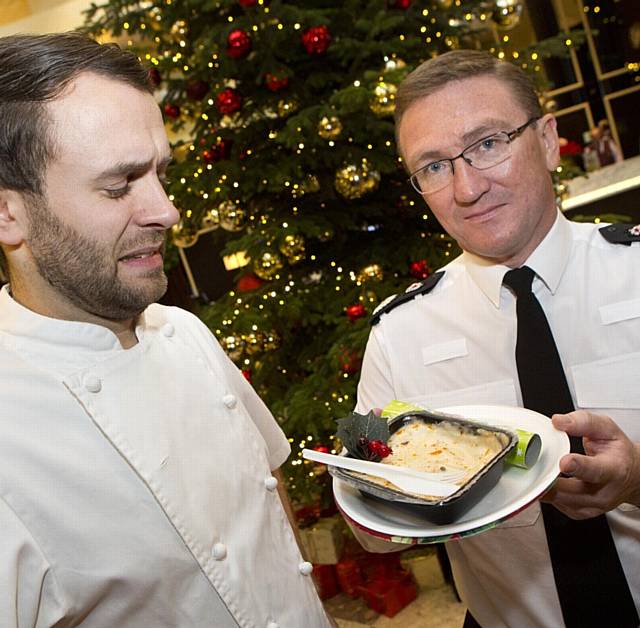CHEF Adam Reid is not impressed by the microwave offering from Chief Constable Ian Hopkins