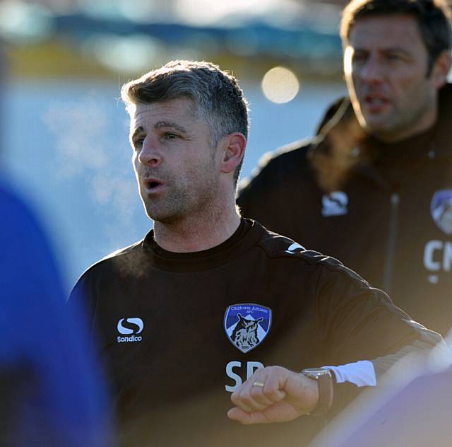 THE TIME IS NOW . . . Stephen Robinson on the training field this week, flanked by Carlo Nash (right). 