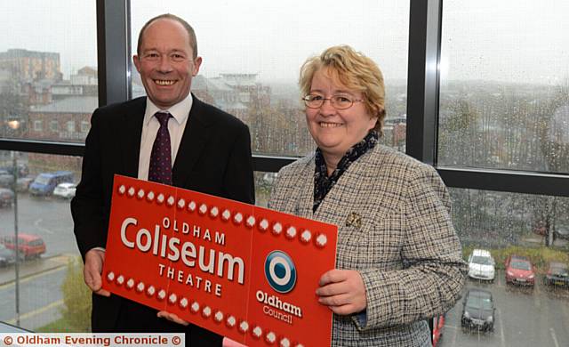 JUST the ticket . . . Coliseum artistic director Kevin Shaw and council leader Jean Stretton