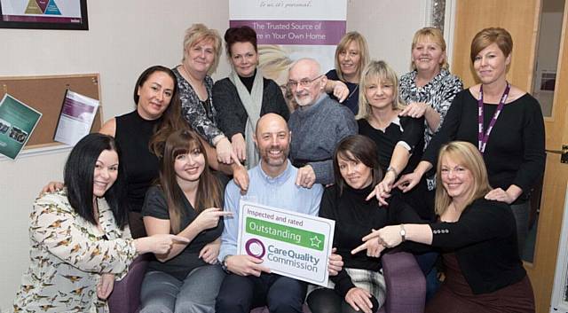 OUTSTANDING . . . the team at Home Instead Senior Care Oldham and Saddleworth