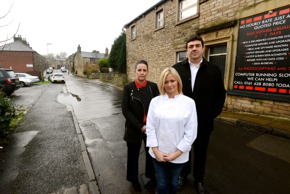 CONCERNS: John Salt (right) with fellow business owners Jayne Strang and Philippa Reddish (front)