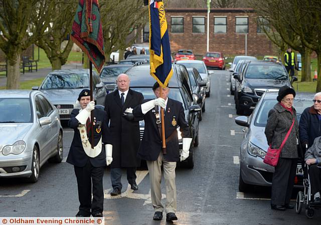 STANDARD bearers at the funeral of former Japanese PoW George Glass