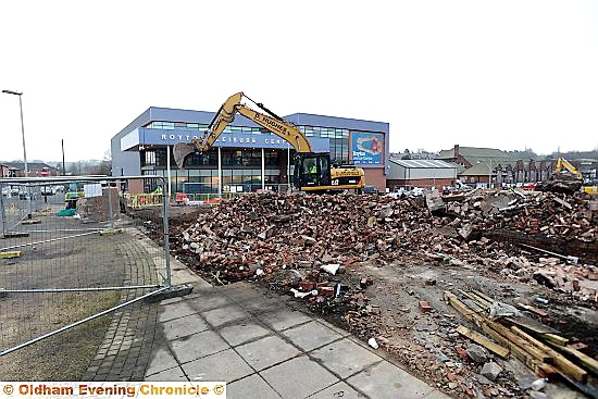 THE old baths is no more, destined to be a car park for the new sports centre at the rear.
