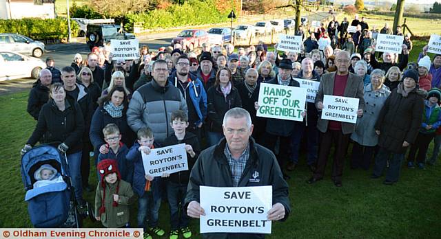 PROTEST . . . campaigners in Royton