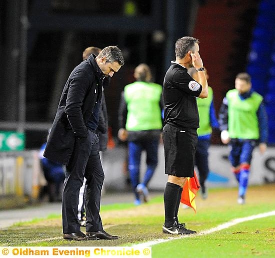 PLENTY TO PONDER . . . manager David Dunn will set his sights on strengthening Athletic’s squad in the January transfer window.
