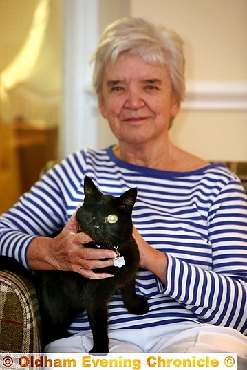 Felix with Millfield resident Sylvia Mason (78). 
