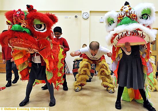 JUST VISITING: the Chinese dragon at Lyndhurst Primary School.