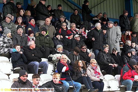 HAPPY NEW HOME: Roughyeds fans settle in at Bower Fold for the opening game with the Broncos. 