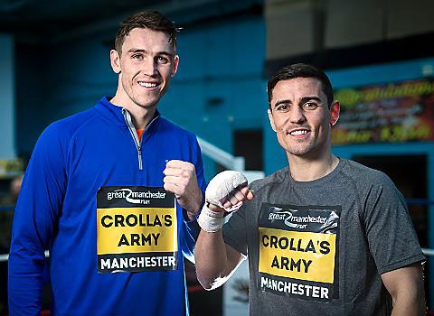 World Champion boxer Anthony Crolla (r) and boxing pal Callum Smith