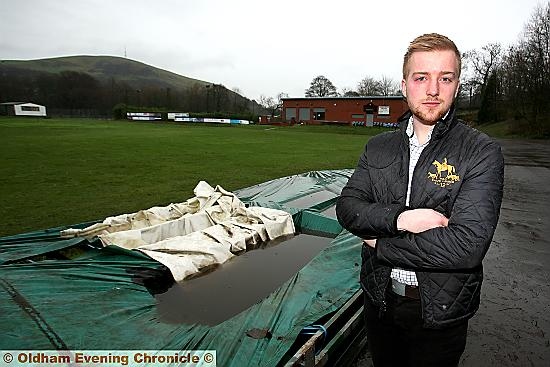 ADAM Smalley surveys the sodden pitch. PICTURES by PAUL STERRITT.