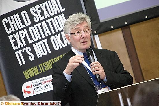 CHILDREN at risk . . . Greater Manchester police and crime commissioner Tony Lloyd calls for compulsory sex education in schools
