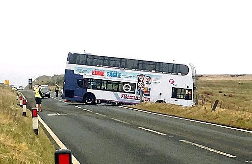 GROUNDED! The bus was stuck for hours.