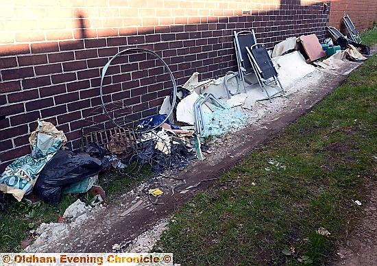 RUBBISH dumped in an alley off Rochdale Road, Royton