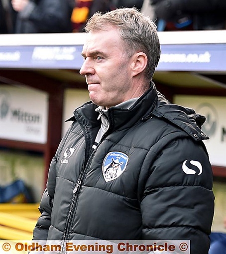 JOHN SHERIDAN . . . the Athletic boss says he won’t get wrapped up in their relegation rivals’ results.