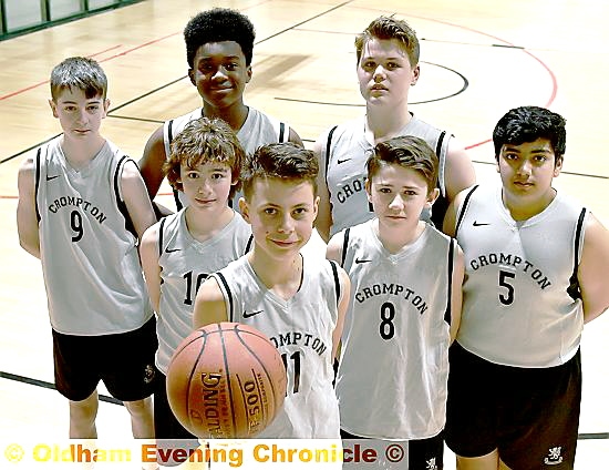 BIG SMILES . . . Crompton House’s Year Eight basketball team, fronted by captain Harry Pennells. 