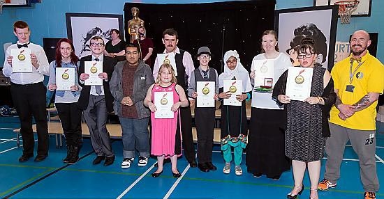 CONFIDENCE award . . . (from the left) nominees were Jason O’Keefe, Jane Vernon, Callum Wolstencroft, Abid Latif, Steven Hodson, Leah Hirons, Joshua Burlison, Alisha Ahmed, Anne-Marie Jones and Kelsie Leatherbarrow. They are pictured with Dave Lowe (Mahdlo)
