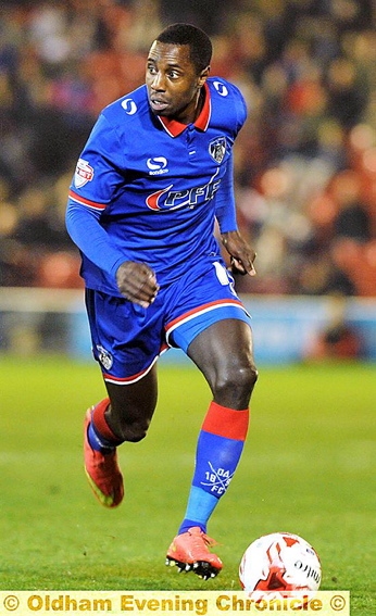 LOOKING UP: Athletic star Jonathan Forte assesses his options during the 2-1 loss at Barnsley.