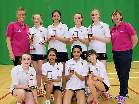 Alexa Collier (back left) is celebrating after her Withington Girls’ School team scooped the winners’ trophy in a prestigious national netball championship.