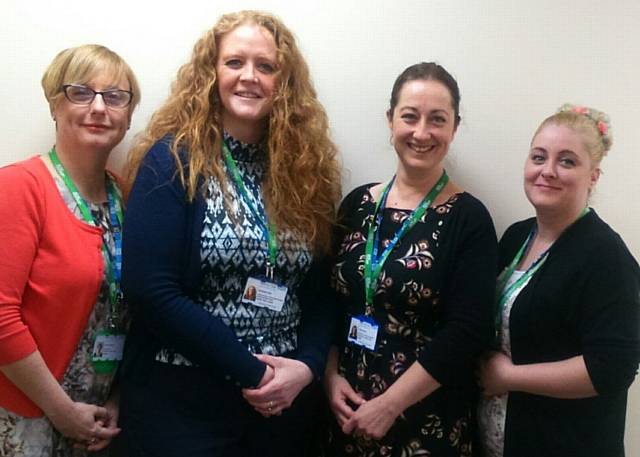 CANCER care . . . Donna Dawson, Suzanne Dyer, Tracy Kelly and Jade Hughes