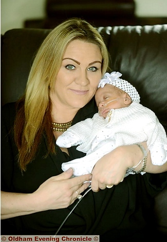LITTLE fighter: little Elsie-May with mum Stacey