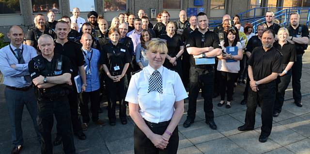 TOP team . . .  Chief Supt Denise Worth announcing the start of new policing methods across Oldham