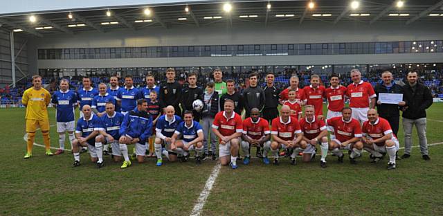 Star Studded - the teams line up before the game
