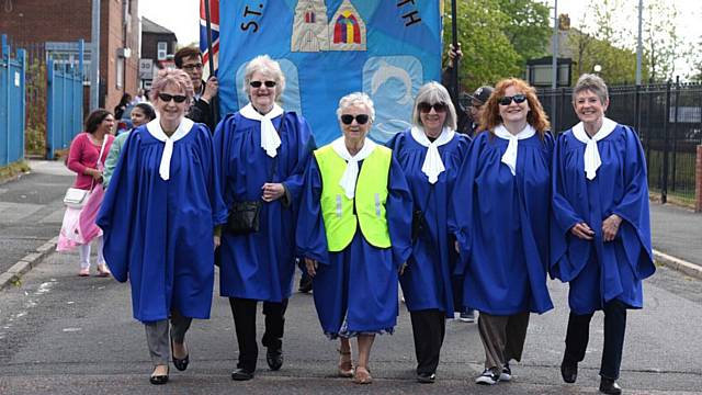 St Pauls Church, Hathershaw, Oldham Whit walk. Ladies of the St Pauls Church Choir
