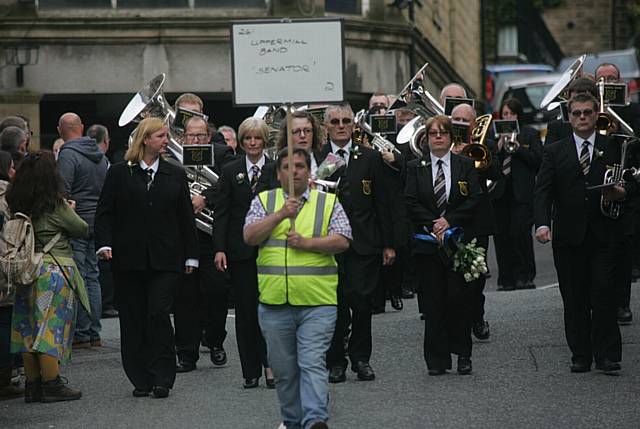 Uppermill Band at Whit Friday Brass Band contest , Delph.
