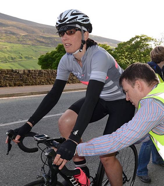 Saddleworth Mountain Time Trial hosted by Saddleworth Clarion Cycling Club. Pic shows Catherine Litherland.
