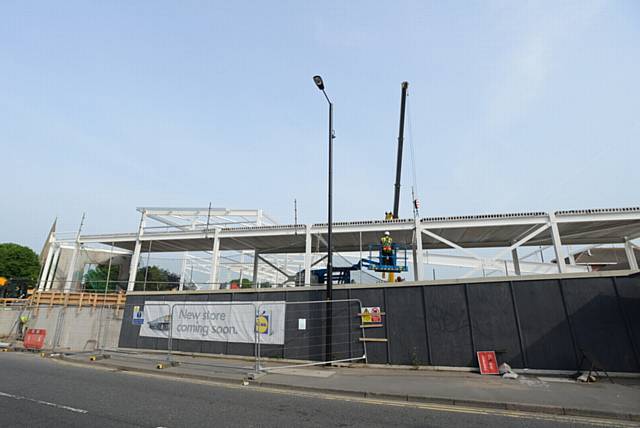 New Lidl store being constructed on the site of Royton Assembly Hall.