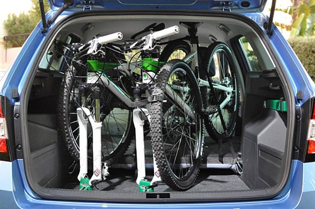 An on-board bike carrier is available for the sporty types