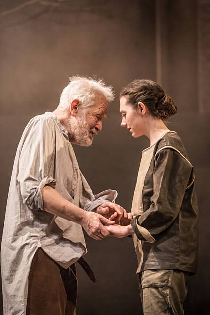 A touching meeting between father and daughter: Lear (Michael Pennington) sees Cordelia (Beth Cooke) again
