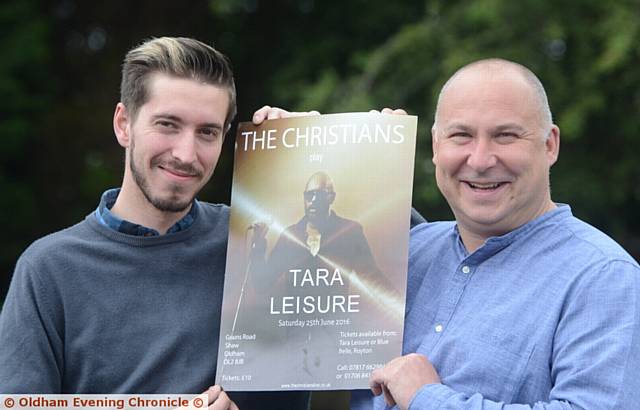 Mark Milner (left), Mark Smith (right) and Mark Appleton (not on photo) are organising music events, such as a concert by The Christians at Tara Leisure, Shaw.