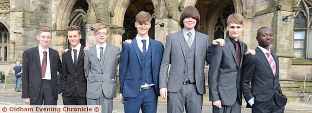 MEET the boys . . .  the lads look great in their sharp suits