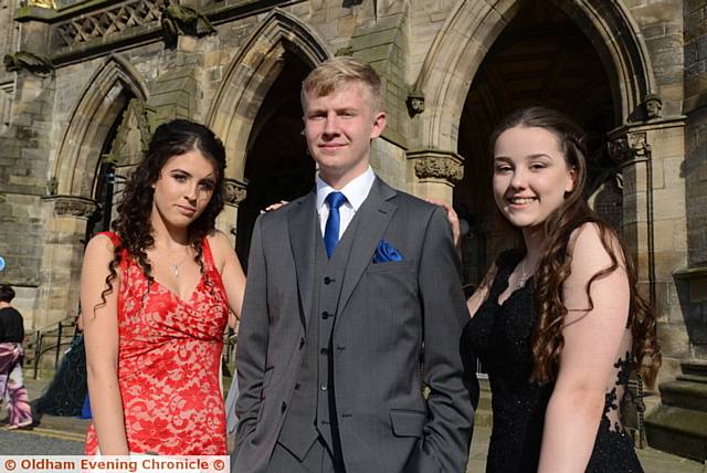 LOOKING the part . . . from left, Karis Glover, Ryan Grant and Rebecca Birch