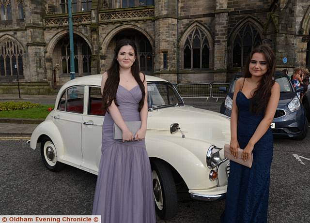 Libby Redrup (left) and Elisha Bergin arrive for the prom ball
