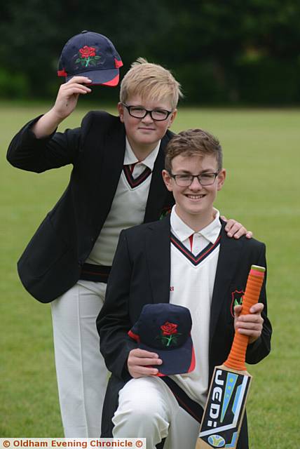 Brothers Lucas Selby (10), left and Xander Selby (13), both pupils at Hulme Grammar Schools and both selected to play cricket for Lancashire.