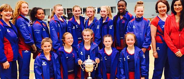 HUGE SMILES ALL ROUND . . . Oldham's under-12s netball team were in terrific form in their county league final win against Rochdale
