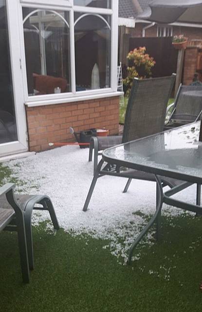 THE aftermath of the hail storm in High Crompton.