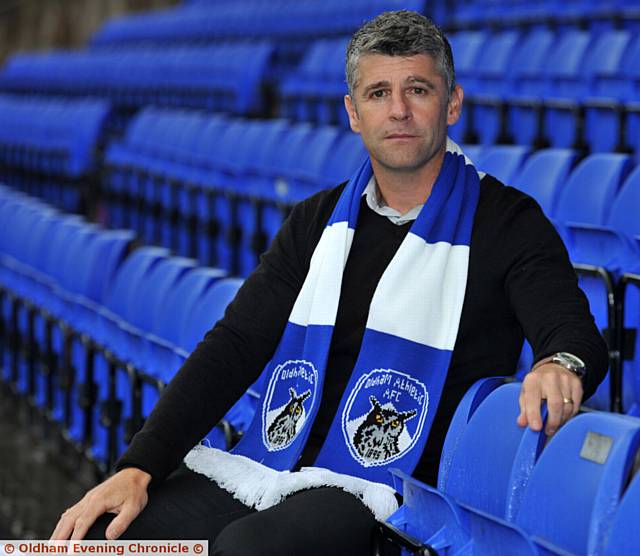 New Oldham Athletic manager Stephen Robinson at SportsDirect.com Park.