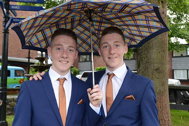 Royton and Crompton School prom at Smokies Park Hotel. Pic shows twins Adam Dunkerley (left) and Jack Dunkerley.