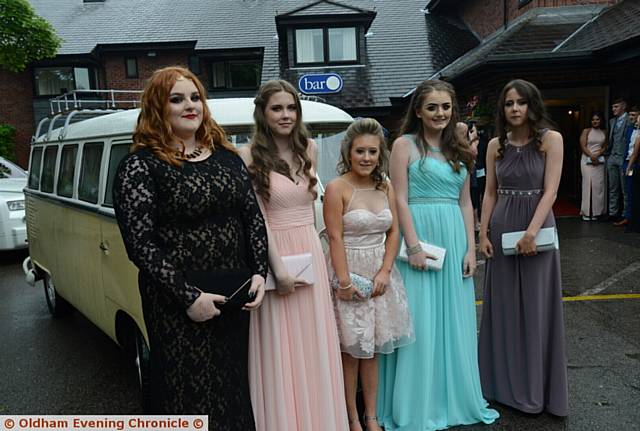 HEIGHT of fashion . . . the girls in their gowns