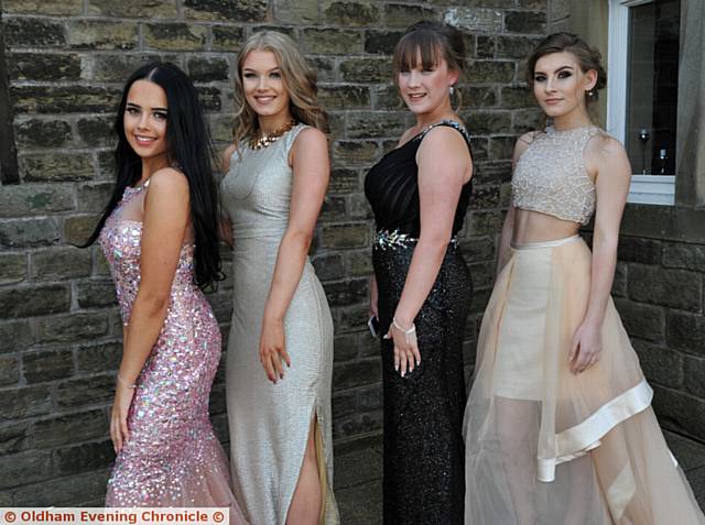 ALL dressed up . . . (from left) Chloe Lawton, Scarlett Jones, Alysia Howell and Rianne Knight
