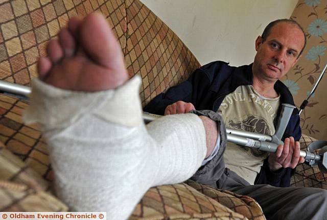 Tom Bebbington and girlfriend were assaulted and suffered a broken ankle each.