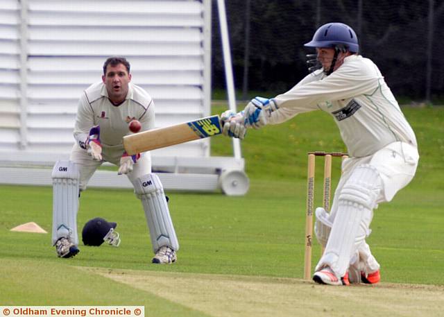 GUIDING LIGHT . . . Royton's Liam Brown kept a cool head in the Pennine Cricket League's defeat of the Liverpool Competition