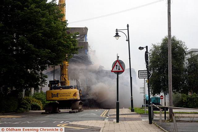 Hobson Street multi-storey car park is demolished by DSR Demolition Ltd. Demolition is go.