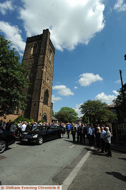 Funeral of Former Oldham Athletic Manager and Player Jimmy Frizzell at St Ann's Royton