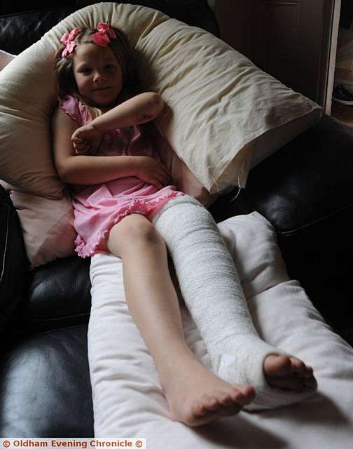 RECOVERING at home . . . Marleigh after her ordeal